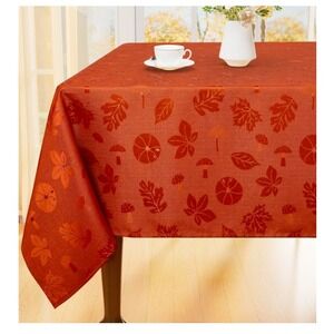 Thanksgiving Tablecloth‎ 60x84 Autumn Pumpkin Mushroom Terracotta Halloween Fall